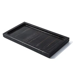 Natural Real Marble Bathroom Tray Countertop 9'' Vanity Tray Makeup Organizer... - Picture 1 of 7