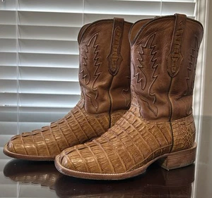 Black Jack Men's Exotic Cognac Genuine Caiman Cocodrilo Boots 11.5 Made In Usa - Picture 1 of 14