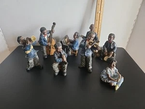 Lot Of 8 Figurines Jazz Man Resin - Picture 1 of 6