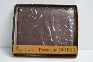 Portafoglio vintage Pierre Cardin Passcase portafogli pelle di agnello nuovo con scatola uomo marrone - Foto 1 di 15