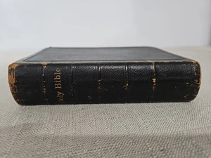 Antique Holy Bible 1880 Leather New York: American Bible Society - Picture 1 of 9