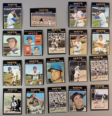 Lote de 19 tarjetas de béisbol Topps 1971 de los Mets de Nueva York - RC - Buenas condiciones 19x Foto 1 de 4