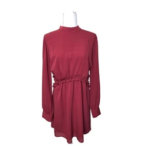 NWT Autumn Bliss Rusty Cutout Mini Dress Rose Long Sleeve Sz: XL Wedding Guest - Picture 1 of 21