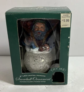 Christmas International 6" LED Lighted Hanging Snowball Ornament Figurine Topper - Picture 1 of 15