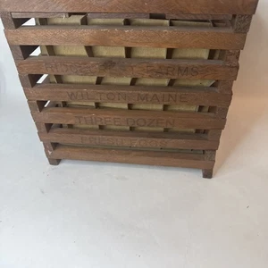 Small Antique Wooden Egg Crate 3 Dz Ridgecrest Farms Wilton Maine - Picture 1 of 13