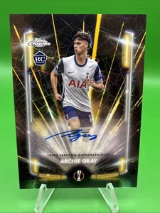 2024-25 Topps Chrome UEFA Archie Gray RC Rookie Auto Gold Black Lazer /50 - Bild 1 von 2