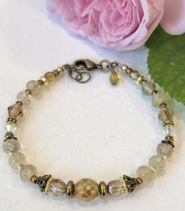 Vintage Style Champagne Crystal Quartz Bracelet Sundance Treasures Jewelry - Picture 1 of 4
