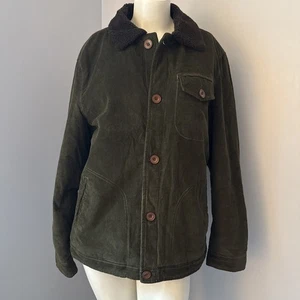 Moda Deportes Ejército Verde Cordón Camionero Chaqueta Sherpa Forrada de Vellón Unisex Talla S - Imagen 1 de 10