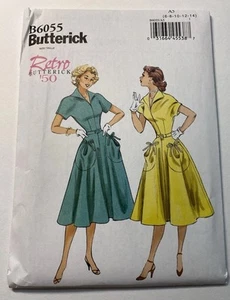 B6055 UNCUT ‘Butterick’ SEWING Pattern - ‘Misses Retro 50’s Dress & Belt’ - Picture 1 of 5
