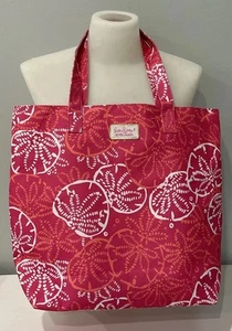 Lily Pulitzer for Estee Lauder Beach Bag Tote Sand Dollars 14 in x 16.5 Pink - Picture 1 of 9