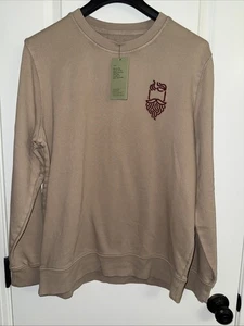 NWT Mens Goodfellow & Co beige bearded man embroidered patch SIZE LARGE MSRP $25 - Picture 1 of 5