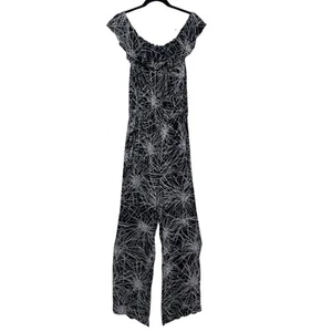 Diane von Furstenberg Adele Light Beam schwarzer schulterfreier Overall Größe 10 - Bild 1 von 11