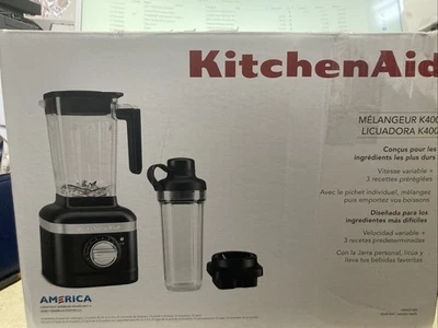 KitchenAid K400 Velocidad Variable + Batidora de 3 Velocidades Preestablecidas - Negro Mate (KSB4031BM) Foto 1 de 4