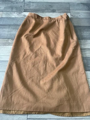 ladies jaeger 100% wool dark mustard 100% wool lined pencil skirt size 14 W28 - Image 1 of 4