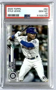 2020 Topps Kyle Lewis Rookie #64 Seattle Mariners PSA 10 - Picture 1 of 2