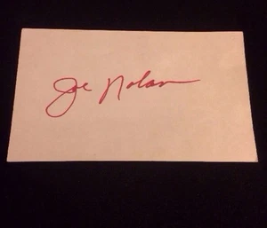 TARJETA DE ÍNDICE AUTOMÁTICO JOE NOLAN autografiada firmada 3x5 orioles indios - Imagen 1 de 1