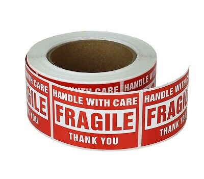 50 Fragile Handle With Care 2x3  Stickers Packaging Box Safety Mailing Labels • 2.95$