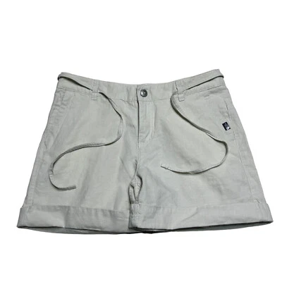 Pantalones Cortos The North Face Destination Mujer Talla 4 Beige Rayas Mezcla de Lino Puños Foto 1 de 4