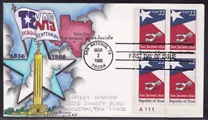 SCOTT 2204 TEXAS DOROTHY KNAPP HAND PAINTED FIRST DAY COVER FDC - Picture 1 of 2