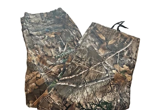 NWT REALTREE EDGE Camo Cargo hunting Pants Men size 2XL 44/46 Drawstring Ankle - Picture 1 of 23