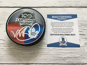 Mike Babcock Signed 2017 Maple Leafs Centennial Classic Puck Beckett BAS COA b - Picture 1 of 4