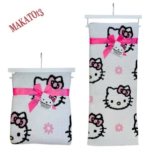 Hello Kitty Spring Soft Decorative Reversible Throw Blanket 50” x 70” White Pink - Picture 1 of 6