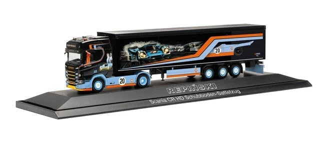 Herpa 122283 - 1/87 Scania Cr 20 HD Semi-Rimorchio " Repinski / Le Mans " - Immagine 1 di 1