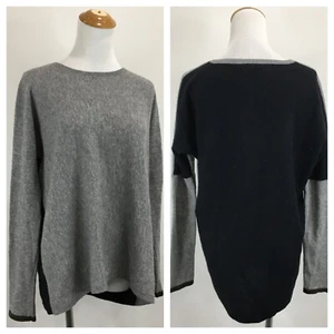 Vince Damen Gr. Small grau schwarz Colorblock 100 % Kaschmir Strickpullover Pullover - Bild 1 von 18