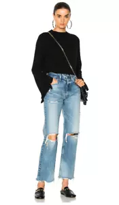 NWT $395 Helmut Lang Cropped Ruffle Pullover Sweater in Black XS - Picture 1 of 4
