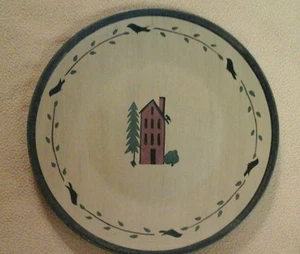 COUNTRY PLATE BY HEARTSIDE COLLECTION ~ 11 1/2" HOUSE/TREE/CROWS - Picture 1 of 4