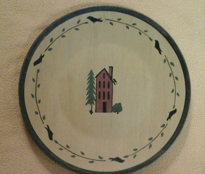 COUNTRY PLATE BY HEARTSIDE COLLECTION ~ 11 1/2"  HOUSE/TREE/CROWS - Image 1 of 4