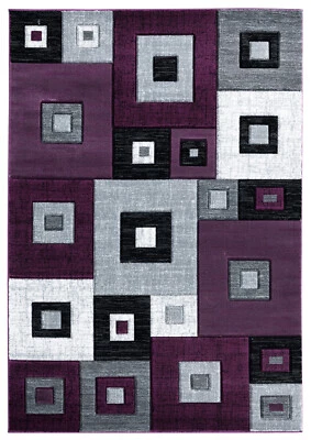 United Weavers Purple Contemporary Cubes Boxes Area Rug Geometric 2050 10282 - Image 1 of 4