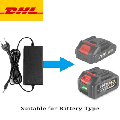 21V Batterie EU Ladegerät Für Kettensäge Rasentrimmer Multitool Akku Netzteil - Bild 1 von 4