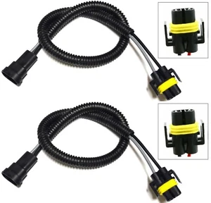 Extension Wire P S H11 Two Harness Head Light Bulb Low Beam Female Plug Lamp EO - Picture 1 of 6