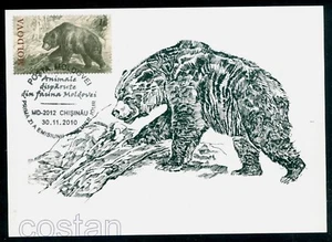 2010 Cave bear,Höhlenbär,Prehistoric and extincted animals,Moldova,FDC Maxi card - Picture 1 of 1