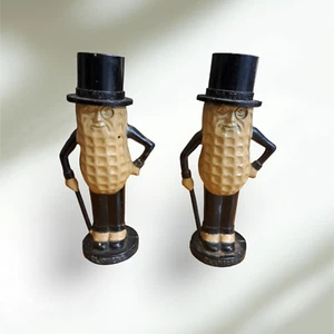 VTG Mr Peanut Planters Nuts Salt & Pepper Shakers Advertising Plastic - Picture 1 of 5