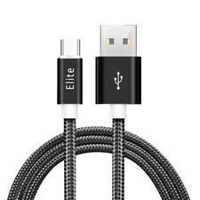 Elite-Type C Nylon Braided Black USB Charger Cable-Samsung Galaxy S9,S9+,S8, S8+