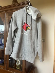 Adidas Thermal Fleece Louisville Field Hockey Sweatshirt Hoodie sz M Gray - Picture 1 of 5
