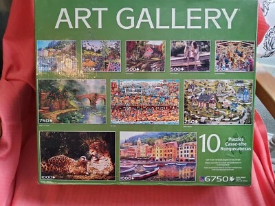 Art Gallery 10 Deluxe Jigsaw Puzzles 500 750 1000 cheetah carnival bridge boat - Image 1 of 4