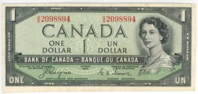 1954 Bank of Canada $1 - BC-29a, Devil's Face - S/N: G/A2098894 - Image 1 of 2
