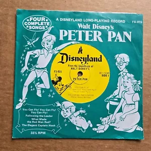Walt Disney's Peter Pan 45 7" Record Vinyl Disneyland Records - Picture 1 of 3