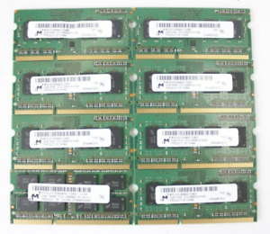 LOT OF 8 Micron 2GB PC3-10600S DDR3 SODIMM Laptop Memory RAM MT8JSF25664HZ-1GD1