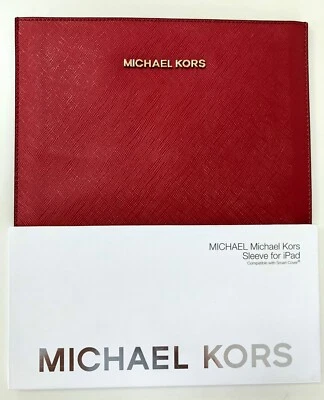 NWT Michael Michael Kors Sleeve for iPad Red Leather Saffiano New - Image 1 of 4