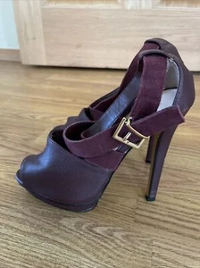 Victoria Secret Angel Womens 7B Burgundy Leather Stilettos Heels Pumps - Picture 1 of 5