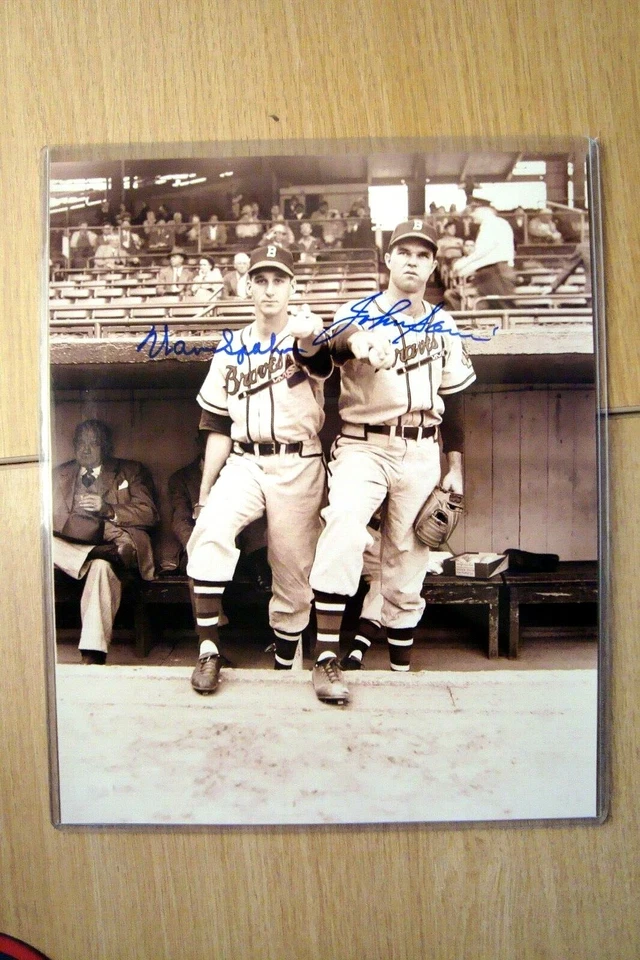 Warren Spahn & Johnny Sain Dual Signed 8 x 10 Color Photo Autograph - Image 1 of 1