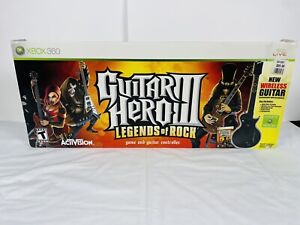 XBOX 360 Guitar Hero III 3 Legends of Rock Bundle Guitar Original Box Wireless