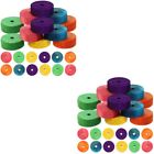  48 Pcs DIY Craft Wheels Toddlers Color Recognition Stacker Wooden
