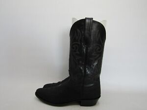 NOCONA Womens Size 11 AA Extra Narrow Width Black Leather Stingray Cowboy Boots