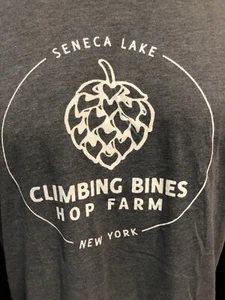 climbing bines hop farm Seneca lake New York gray extra large T-shirt Amber - Picture 1 of 9