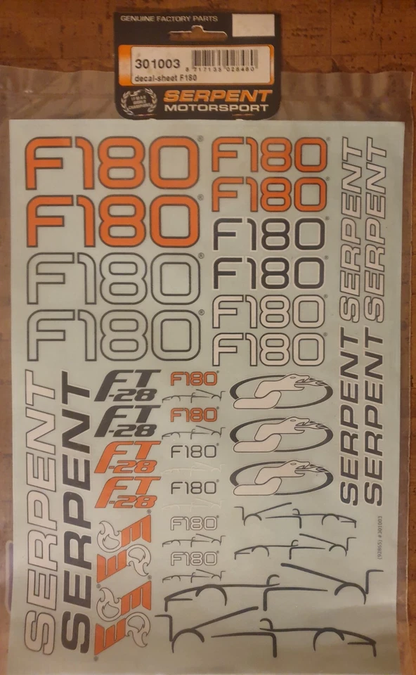 Serpent F180 301003 Decal Sheet - Image 1 of 1